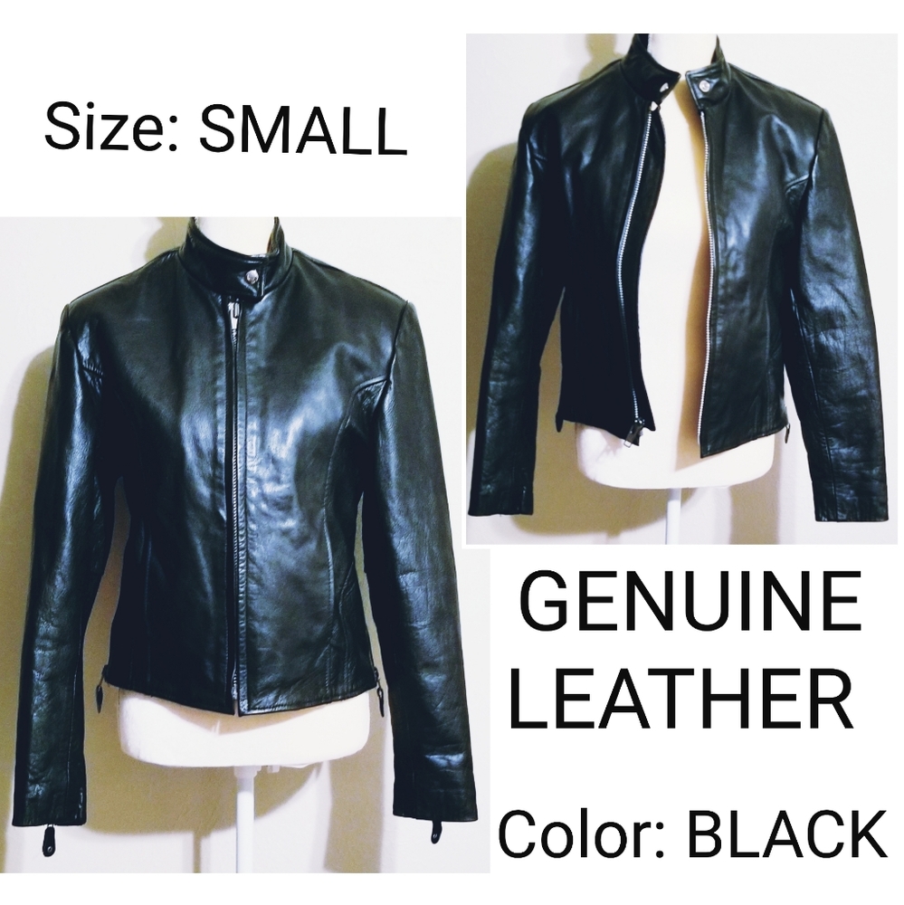 Genuine Leather Cropped Moto Jacket
